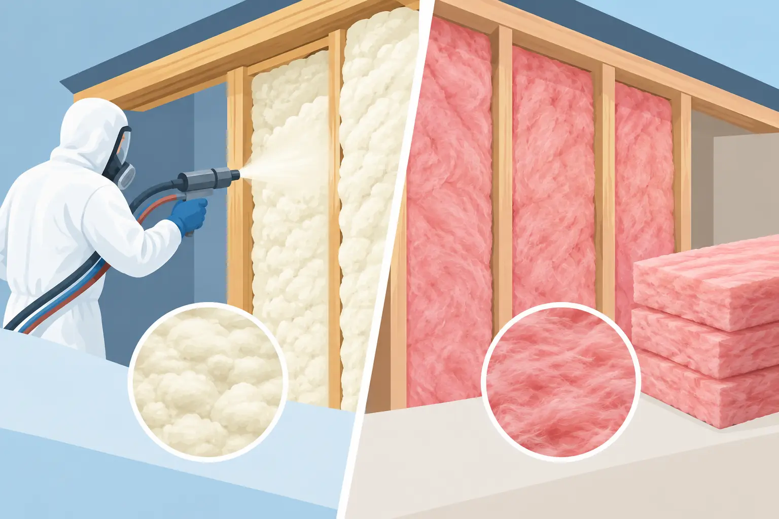 Spray Foam Versus Fiberglass Insulation Compared